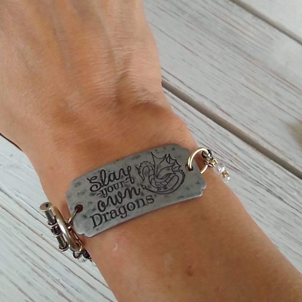 Slay Your Own Dragons Positive message BRACELET